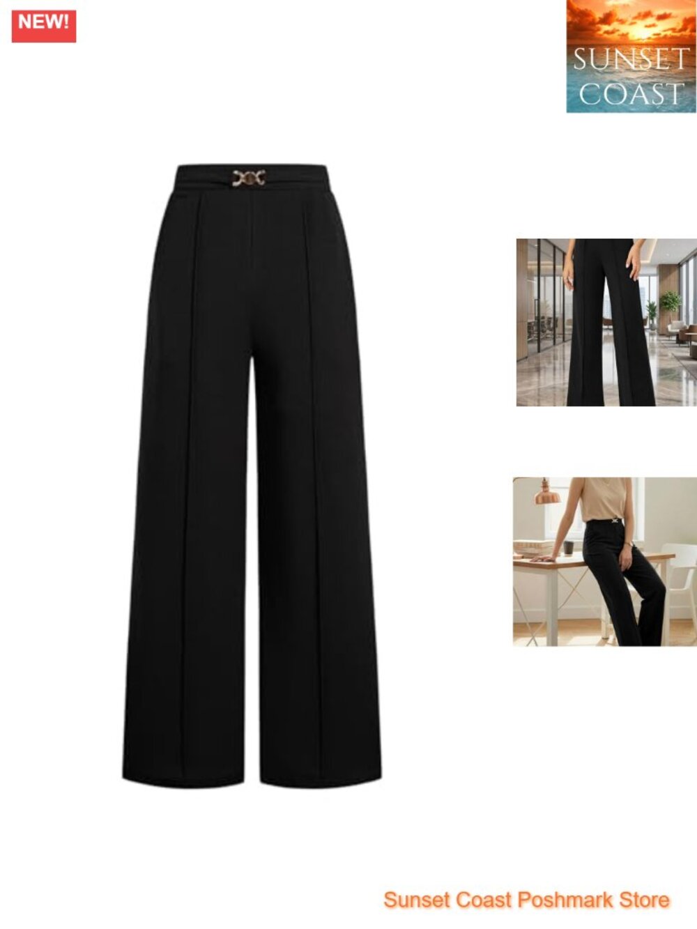 Wide Leg Pants Women High Waisted Pleated Work Slacks Business Casual Trousers